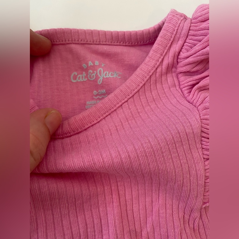 Ruffled Long Sleeve Kids One Piece Set - Pink and Purple Cat & Jack - Picture 2 of 3